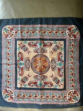 1980’s Wamcraft Southwest Wheel Bandana Scarf RN 14193 Made in USA